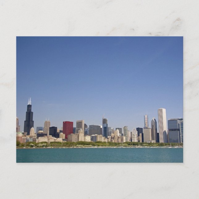 Postal Horizonte de Chicago, Illinois, EE. UU. (Anverso)