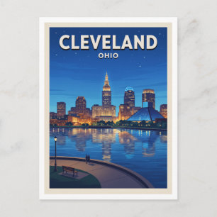 Postal horizonte de Cleveland y paseo marítimo del lago E