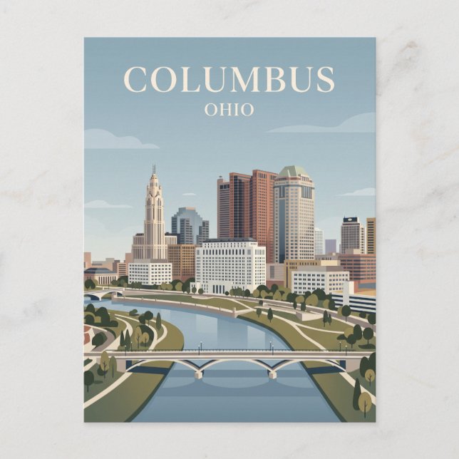 Postal Horizonte de Columbus Ohio (Anverso)