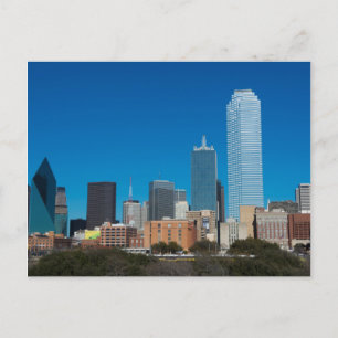 Postal horizonte de Dallas Texas al atardecer