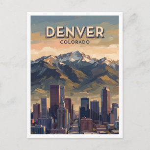 Postal horizonte de Denver con puesta de sol de Front Ran