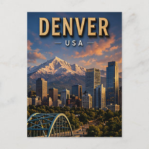 Postal Horizonte de Denver y Montañas Rocosas