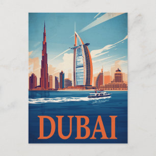 Postal Horizonte de Dubai Marina & Barco Retro