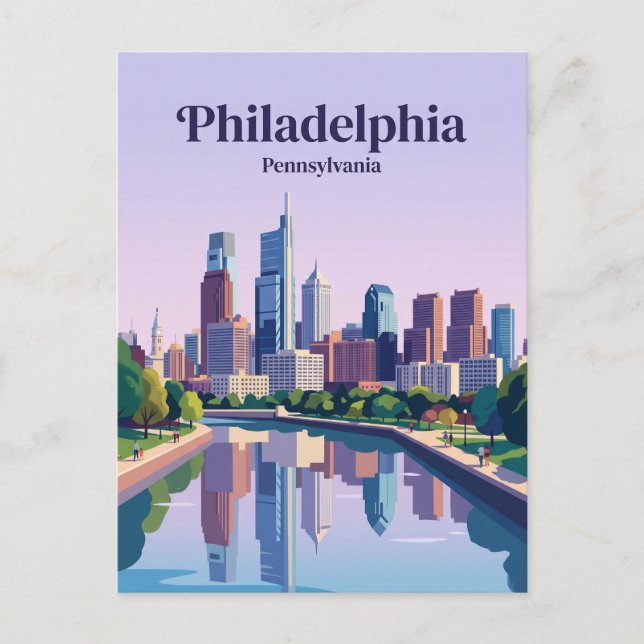 Postal Horizonte de Filadelfia EE. UU. (Anverso)