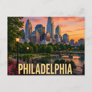 Postal Horizonte de Filadelfia Pennsylvania Costa Viaje