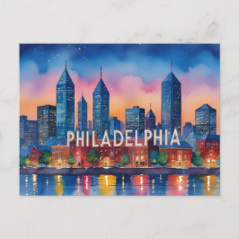 Postal horizonte de Filadelfia, Pensilvania, EE. UU.