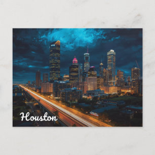 Postal Horizonte de Houston Texas Tráfico Nocturno