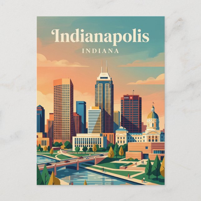 Postal Horizonte de Indiana (Anverso)