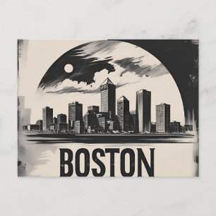 Postal Horizonte de la Ciudad de Boston – Paisaje Urbano 