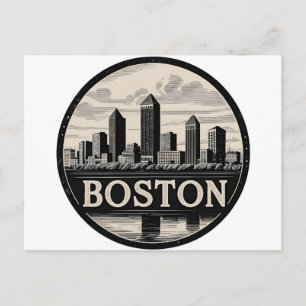 Postal Horizonte de la Ciudad de Boston – Paisaje Urbano 