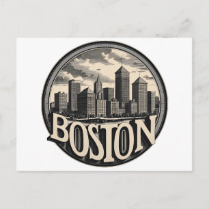 Postal Horizonte de la Ciudad de Boston – Paisaje Urbano