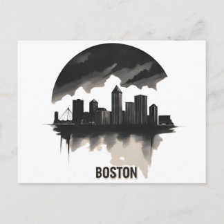 Postal Horizonte de la Ciudad de Boston – Paisaje Urbano 