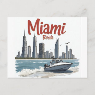Postal Horizonte de la ciudad de Miami Florida