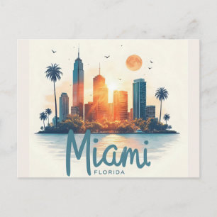 Postal Horizonte de la ciudad de Miami Florida