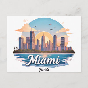 Postal Horizonte de la ciudad de Miami Florida