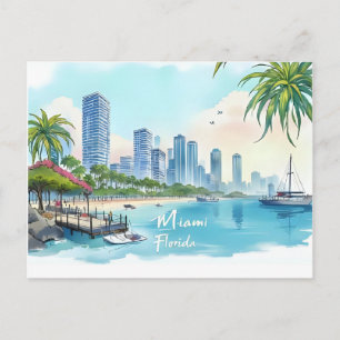 Postal Horizonte de la ciudad de Miami Florida