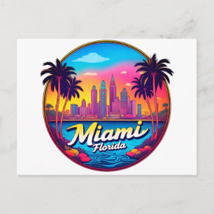 Postal Horizonte de la ciudad de Miami Florida