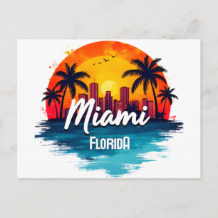 Postal Horizonte de la ciudad de Miami Florida