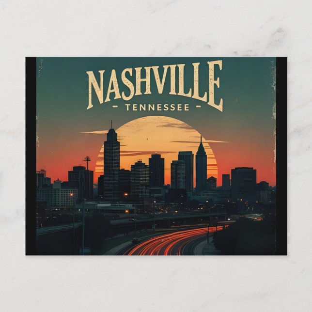 Postal Horizonte de la ciudad de Nashville Tennessee (Anverso)