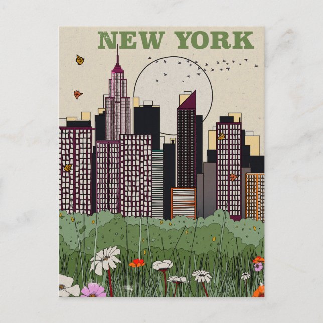 Postal Horizonte de la Ciudad de Nueva York (Anverso)