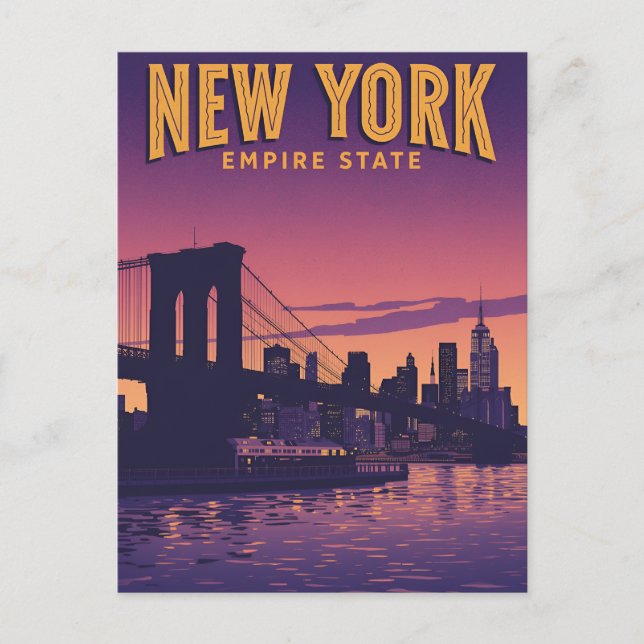 Postal Horizonte de la ciudad de Nueva York (Anverso)