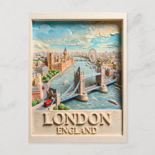 Postal Horizonte de Londres Inglaterra Vintage Arte de Vi