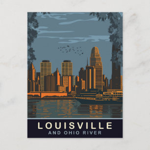Postal Horizonte de Louisville, río Ohio, Viajes