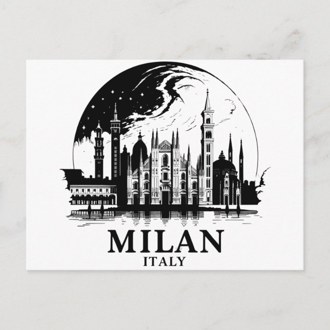 Postal Horizonte de Milán Italia (Anverso)