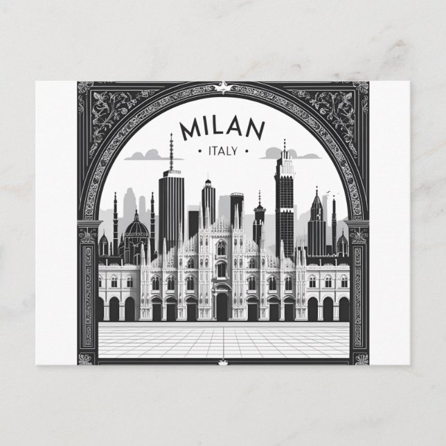 Postal Horizonte de Milán Italia (Anverso)