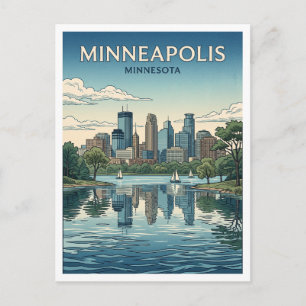 Postal horizonte de Mineápolis y cadena de lagos Minnesot