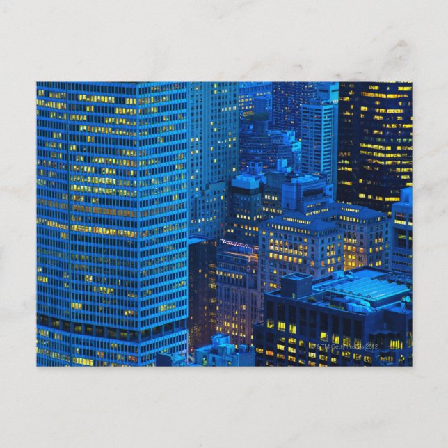 Postal Horizonte de New York City en la puesta del sol (Anverso)