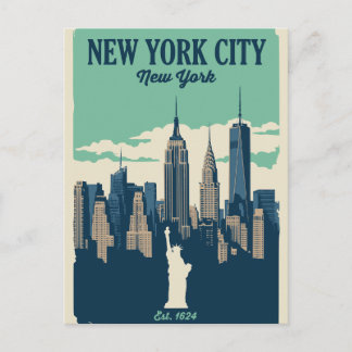 Postal Horizonte de Nueva York Antiguo