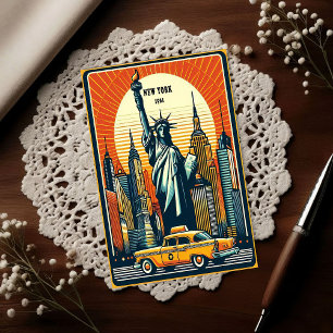 Postal Horizonte de Nueva York de 1961 Vintage