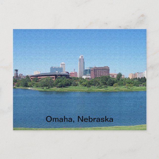 Postal Horizonte de Omaha, Nebraska en lienzo (Anverso)