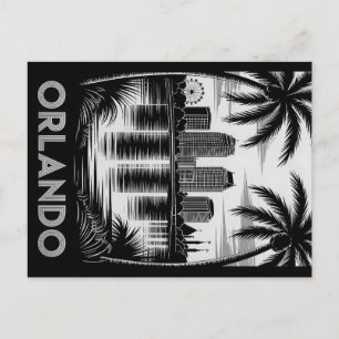 Postal Horizonte de Orlando en negro y blanco con estilo 
