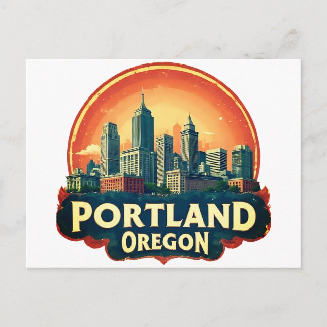 Postal Horizonte de Portland Oregón (Anverso)
