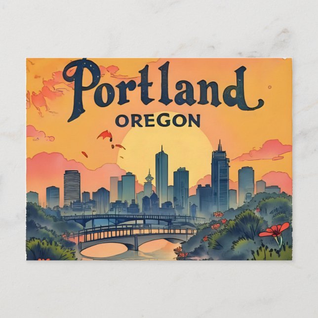Postal Horizonte de Portland Oregón (Anverso)