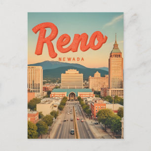 Postal Horizonte de Reno City Nevada vintage