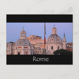 Postal horizonte de Roma al anochecer
