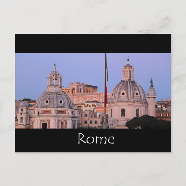 Postal horizonte de Roma al anochecer (Anverso)