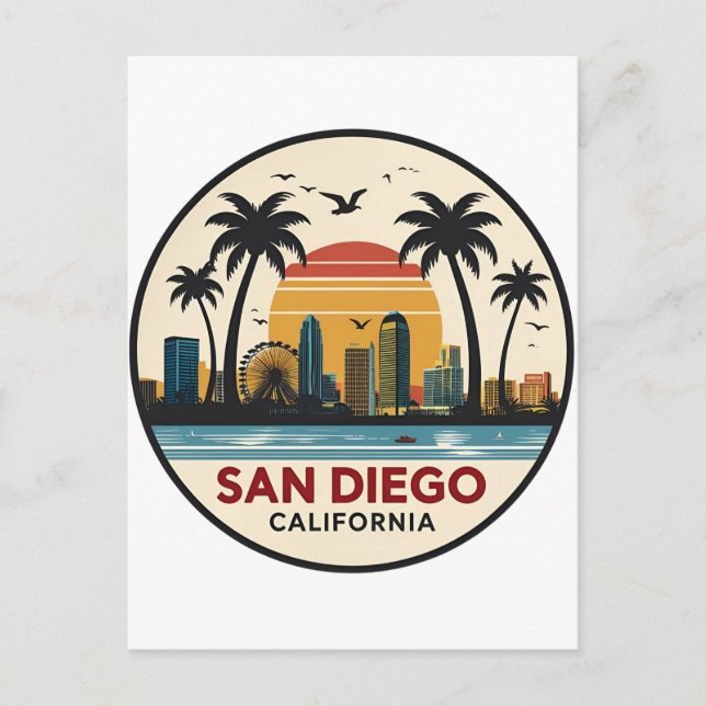 Postal Horizonte de San Diego California (Anverso)