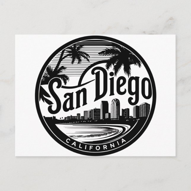 Postal Horizonte de San Diego California (Anverso)