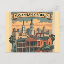 Postal Horizonte de Savannah Georgia  | Paisaje urbano de