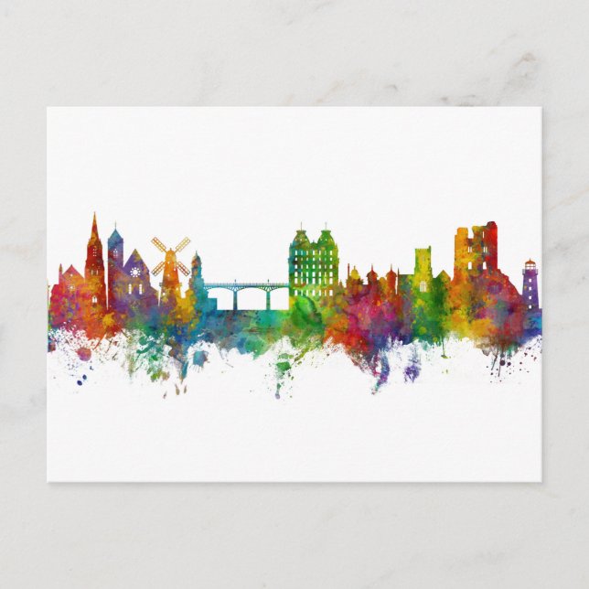 Postal Horizonte de Scarborough Inglaterra (Anverso)