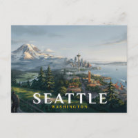 Horizonte de Seattle Aguja Espacial Monte Rainier 