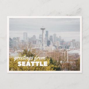 Postal Horizonte de Seattle Retro Vintage Viajes