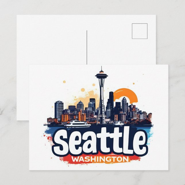Postal Horizonte de Seattle, Washington (Anverso / Reverso)