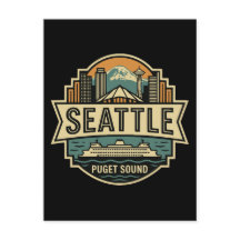 Horizonte de Seattle Washington EE. UU. Insignia R
