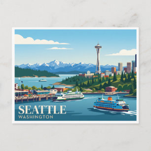 Postal Horizonte de Seattle y Puget Sound EE. UU.