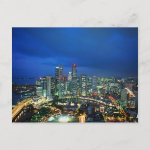 Postal Horizonte de Singapur por la noche, Singapur